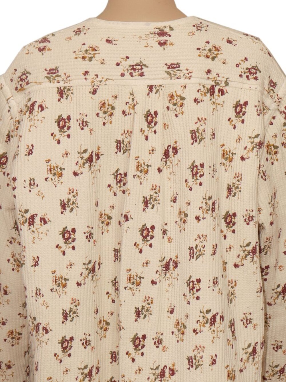 Free People FP One Dana Liner Jacket Buttondown Printed Ivory M - Picture 7 of 8